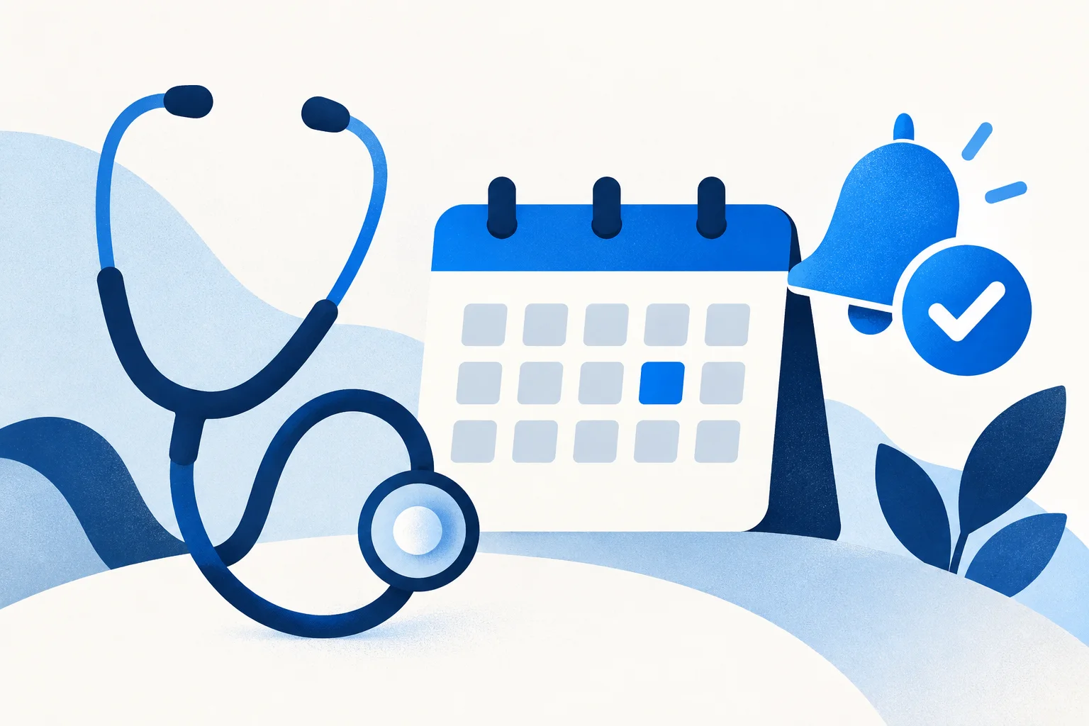 Ilustração editorial do artigo "Como reduzir faltas no consultório médico"