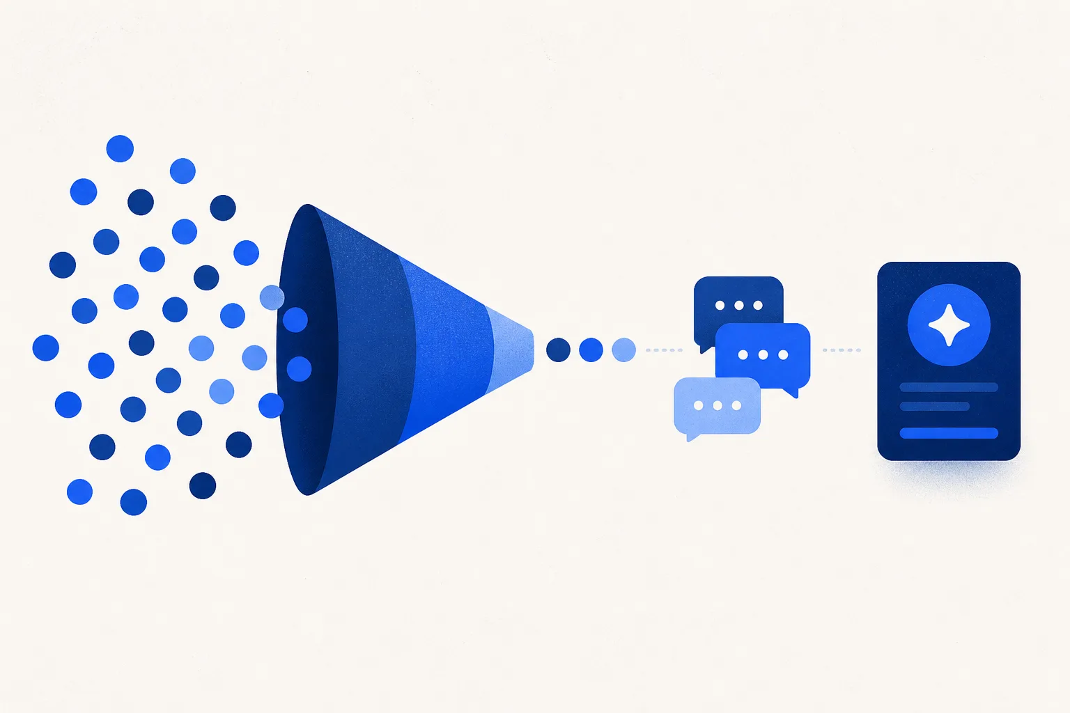 Ilustração editorial do artigo "Leads B2B: por que chegam contatos mas não vendas?"