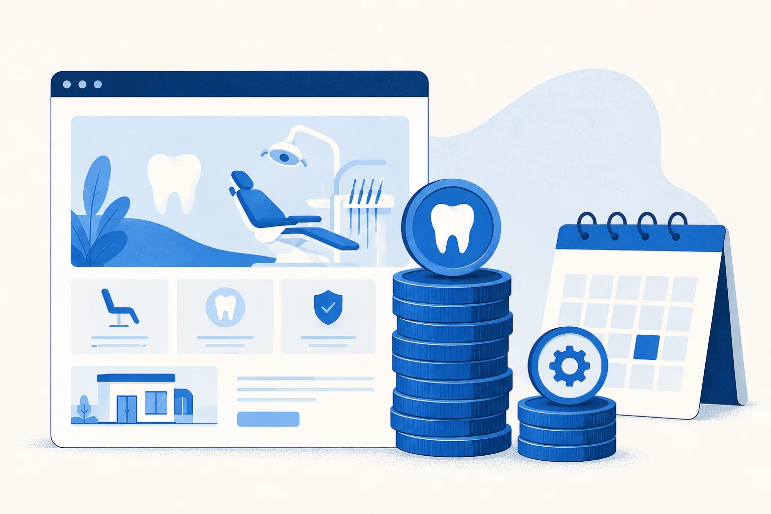 Ilustração editorial do artigo "Quanto custa um site para dentista?"